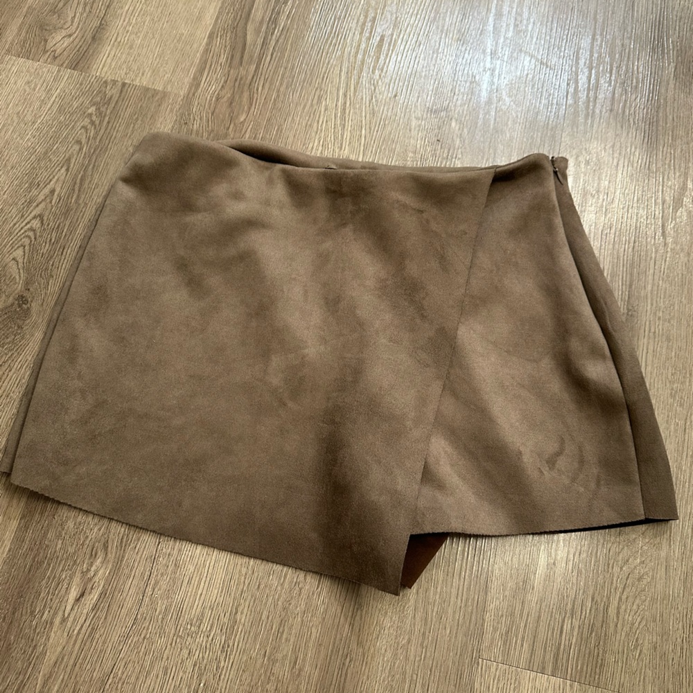 beige suede corset
